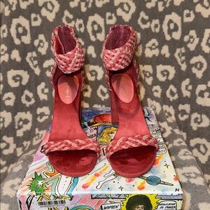Jeffrey Campbell Lindsay-WY Sandal/Heel in Pink Combo Suede 😍 New & Never Worn 😍